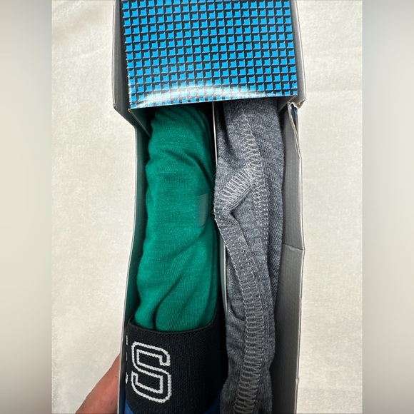 Hanes Men’s Boxer Briefs Size Large 36/38”  Blue Green Gray 3pk - Picture 4 of 7